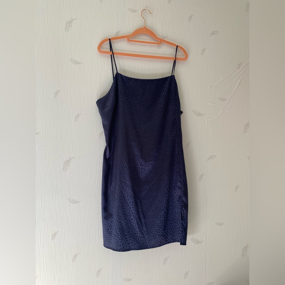 Sophie Rue Navy Blue Leopard Print Mini Dress
